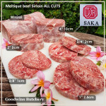 Beef Sirloin AUSTRALIA MELTIQUE wagyu alike (Striploin / New York Strip / Has Luar) frozen SAKA ROAST SMALL 10cm 4" +/-1.5kg (price/kg)